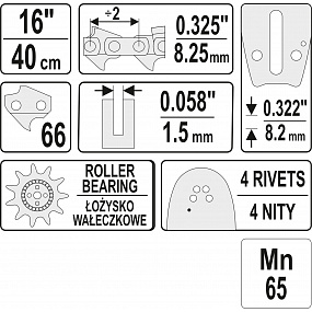 Kettensägenführung 16", 0,325", 0,058"