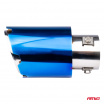 Edelstahl-Auspuffrohr 89 mm blau