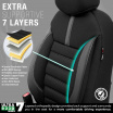 OTOM LIMITED 102 BLACK/GREY 3-ZIP Autositzbezug-Set