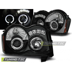 CHRYSLER JEEP GRAND CHEROKEE 2008–10 KLARES VORDERE LICHT ANGEL EYES SCHWARZ