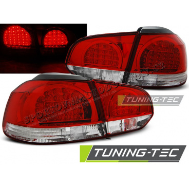 VW Golf 6 10.2008-12 rot-weiße LED-Rückleuchten VW Golf 6 10.2008-12 rot-weiße LED-Rückleuchten