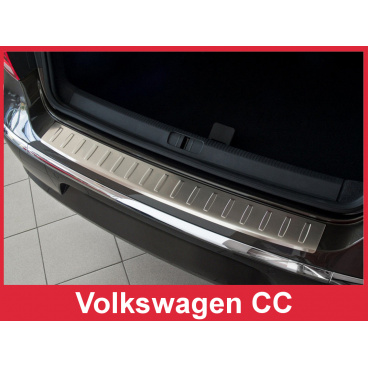 Edelstahlabdeckung - Schwellenschutz für die hintere Stoßstange Volkswagen CC 2012+