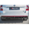 Heckstoßstangeneinsatz ver.2 für Škoda Octavia RS Mk3, Maxton Design (glänzend schwarzer ABS-Kunststoff) für Benzinmotoren