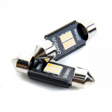 6 SMD-LED-Lampen Sulfitweiß 36 mm mit Widerstand (CANBUS) - 2 Stk