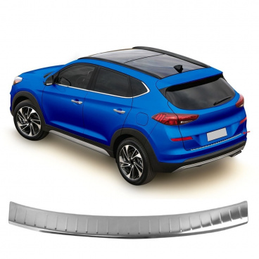 Edelstahl-Chrom-Heckstoßstangenabdeckung Omtec Hyundai Tucson FL 2018-2020 Edelstahl-Chrom-Heckstoßstangenabdeckung Omtec Hyundai Tucson FL 2018-2020