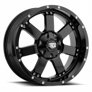 Off-Road-Aluminiumrad REV-Serie 885 17X9 5x127 / 5x139.7 ET -12 glänzend schwarz