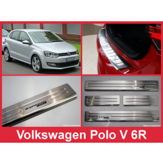 Edelstahl-Abdeckungsset-Heckstoßstangenschutz+Türschwellenschutzleisten VW Polo V 6R 2009-14