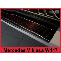 Edelstahlabdeckung - schwarzer Schwellenschutz für die hintere Stoßstange Mercedes V W447 2014+