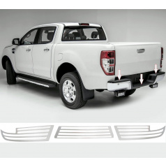 Polierte Edelstahlabdeckung der Oberkante der hinteren Stoßstange Ford Ranger 2015-22