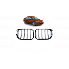BMW 3 E46 Compact Grill einzelnes Rippe Glänzend Schwarz