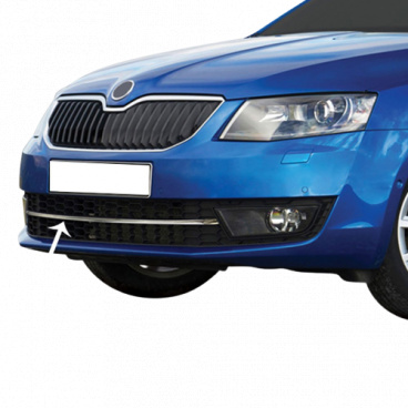 Polierter Edelstahlstreifen der unteren Frontschürze Omtec Škoda Octavia III 2013+ Polierter Edelstahlstreifen der unteren Frontschürze Omtec Škoda Octavia III 2013+