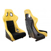 Sportsitz SLIDE KS2 Premium Schwarz & Gelb Velours Schwarz Glitzer