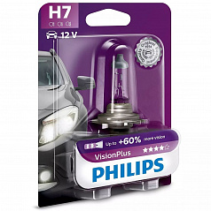 Halogenlampe Philips Vision Plus H7 12V 55W +60% 1 Stk.