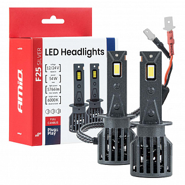 LED-Autolampen F25 SILVER FULL CANBUS 54W H1 12V 24V AMIO-04701