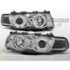 BMW E38 1998–01 Angel Eyes Chrom-klare Scheinwerfer