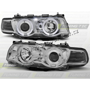 BMW E38 1998–01 Angel Eyes Chrom-klare Scheinwerfer
