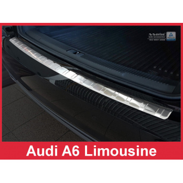 Edelstahlabdeckung - Schwellenschutz für die hintere Stoßstange Audi A6 Limousine 2015-17 Edelstahlabdeckung - Schwellenschutz für die hintere Stoßstange Audi A6 Limousine 2015-17