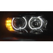 BMW E90 / E91 03.2005–2011 klare Angel Eyes LED-Blinker vorne in Schwarz