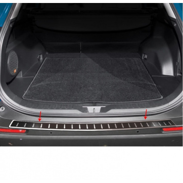 Edelstahl/Carbon-Heckstoßstangenkantenabdeckung Toyota RAV4 2018–2023 Edelstahl/Carbon-Heckstoßstangenkantenabdeckung Toyota RAV4 2018–2023