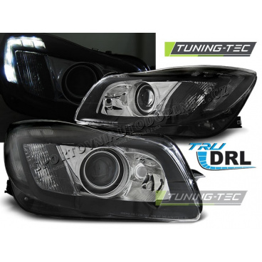 Klare Frontleuchten für den Opel Insignia 2008–12, schwarz, TRU DRL