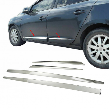 Edelstahl-Seitentürabdeckungen Renault Megane 2008-15, Fluence 2010+ Edelstahl-Seitentürabdeckungen Renault Megane 2008-15, Fluence 2010+