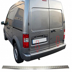 Polierte Edelstahl-Abdeckung der oberen Kante der hinteren Stoßstange Ford Transit Connect I / Tourneo Connect I 2003-13