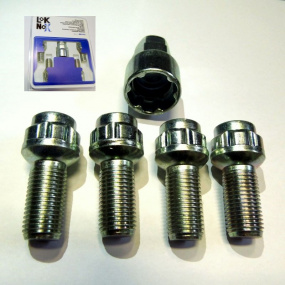 LOK NOX-Sicherungsschrauben für ŠKODA-Fahrzeuge und VW-Gruppenfahrzeuge M14x1,5 mit Kugelaufsatz LOK NOX-Sicherungsschrauben für ŠKODA-Fahrzeuge und VW-Gruppenfahrzeuge M14x1,5 mit Kugelaufsatz