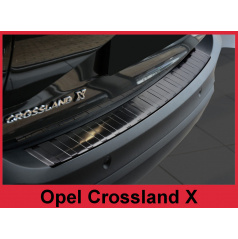 Edelstahlabdeckung - schwarzer Schwellenschutz für die hintere Stoßstange Opel Crossland X 2017+