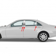 Edelstahl-schwarze Fenstersäulenabdeckungen für Mercedes S W221 2005–13