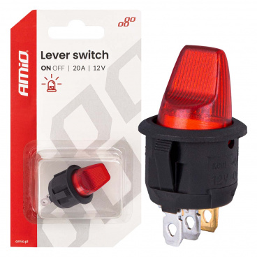 Kippschalter mit roter Hintergrundbeleuchtung 20A 12V AMIO-04438