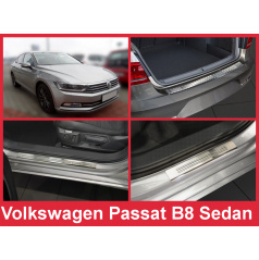 Edelstahl-Abdeckungsset-Heckstoßstangenschutz+Türschwellenschutzleisten VW Passat B8 Limousine 2014-16
