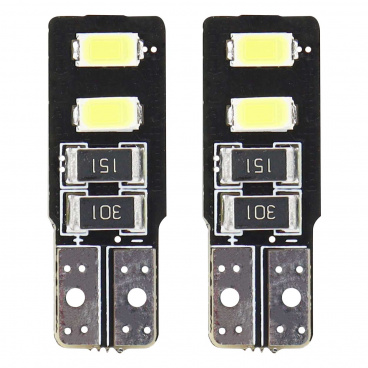 Leuchtmittel 4 SMD 2835 LED T10 (W5W) 12V weiß CAN-BUS kurz Leuchtmittel 4 SMD 2835 LED T10 (W5W) 12V weiß CAN-BUS kurz
