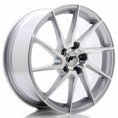 JR Wheels JR36 18x8 ET35 5x120 Silber gebürstete Frontseite