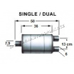 Sportauspuff Magnaflow Turbo XL1 Doppelendrohr 2x60 mm, 1x79 mm (13278)