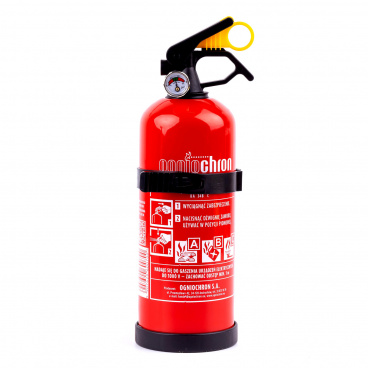 ABC-Pulverfeuerlöscher mit Manometer und Halterung, 1 kg