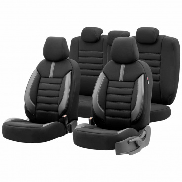 OTOM LIMITED 102 BLACK/GREY 3-ZIP Autositzbezug-Set OTOM LIMITED 102 BLACK/GREY 3-ZIP Autositzbezug-Set