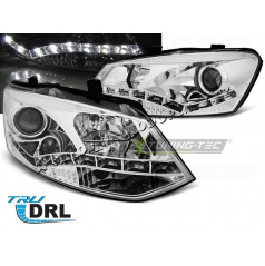 VW Polo 6R 2009-03.14 klare Frontleuchten DRL Chrom