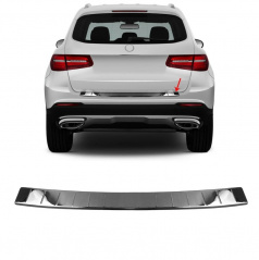 Oberkantenabdeckung der hinteren Stoßstange für den Mercedes GLC X253 2015–2019, Edelstahl, poliert, schwarz