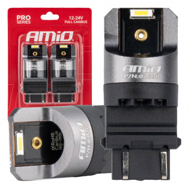 LED-Glühbirnen FULL CANBUS PRO P27/7W 2x3157 SMD weiß 12V 24V AMIO-03598