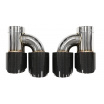Endstück Schalldämpfer 101mmx2 Eingang 76mm Carbon Glanz Set
