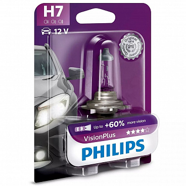 Halogenlampe Philips Vision Plus H7 12V 55W +60% 1 Stk. Halogenlampe Philips Vision Plus H7 12V 55W +60% 1 Stk.