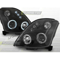 Suzuki Swift 2005–10 Angel Eyes Black Front Clear Lights