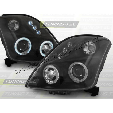 Suzuki Swift 2005–10 Angel Eyes Black Front Clear Lights