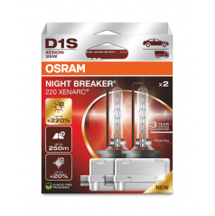 Xenonlampen D1S Osram 12/24 V XENARC NIGHT BREAKER LASER 4500 K +220 % 2 Stück