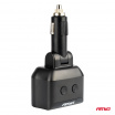 Doppelte Verlängerungssteckdose 2xUSB 1xUSB C 12/24V max 200W AMiO-04173