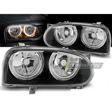 VW GOLF 3 09.1991-08.1997 Angel Eyes schwarze klare Frontscheinwerfer