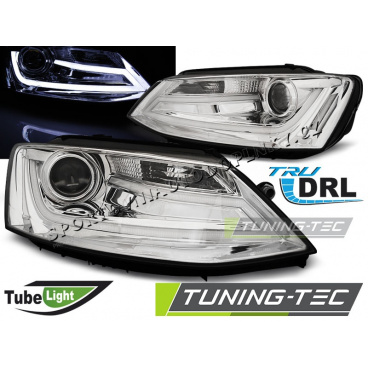 VW Jetta VI 1.2011 – Tube Light, verchromte klare Frontleuchten