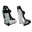 Sportstuhl SLIDE KS2 Premium Schwarz & Mint & Gestepptes Graues Velours Silber Glitzer