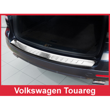 Edelstahlabdeckung - Schwellenschutz für die hintere Stoßstange Volkswagen Touareg 2007-10