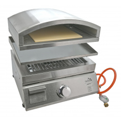 NAPOLI Tisch-Gasgrill + Pizzaofen + Grillplatte